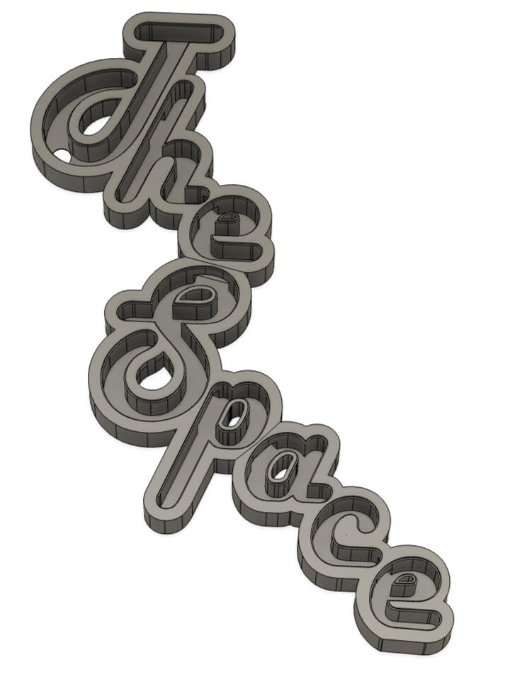 CAD model of light up sign 3D printed housing